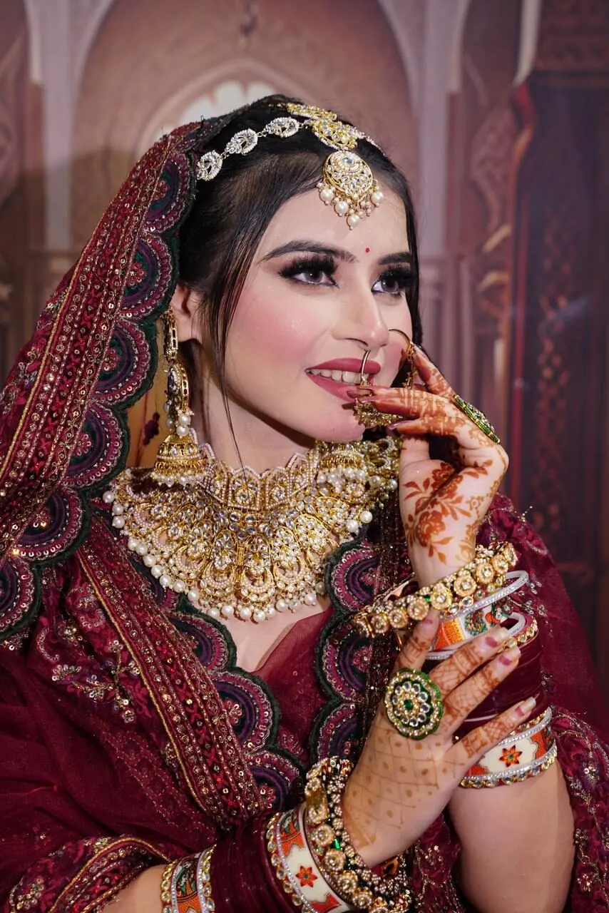 Gilded Grace — Kundan set styling · Soft matte lip