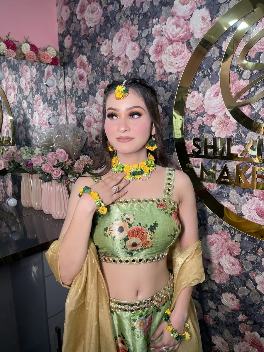 Marigold Morning — Haldi look · Floral jewellery styling